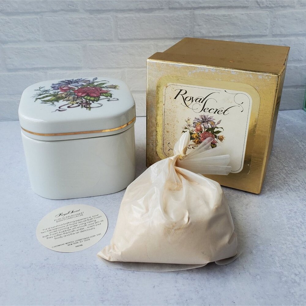 Vintage Royal Secret Porcelain Bath Powder Cache‎ 6.5oz Sealed Germaine Monteil